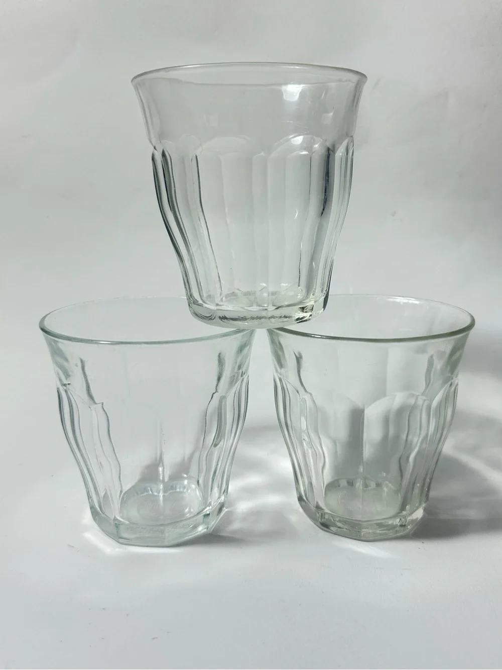 3 Vintage Duralex Picardie Glasses Clear 3.25” 8.4cm 20cl 6.75 oz Made In France